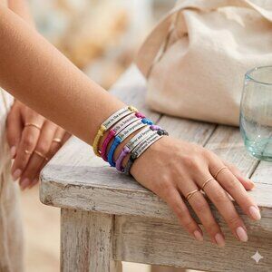 Charming Charlie 6 pc Inspirational charm stretch bracelet